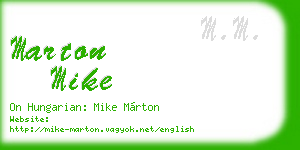 marton mike business card