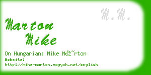 marton mike business card